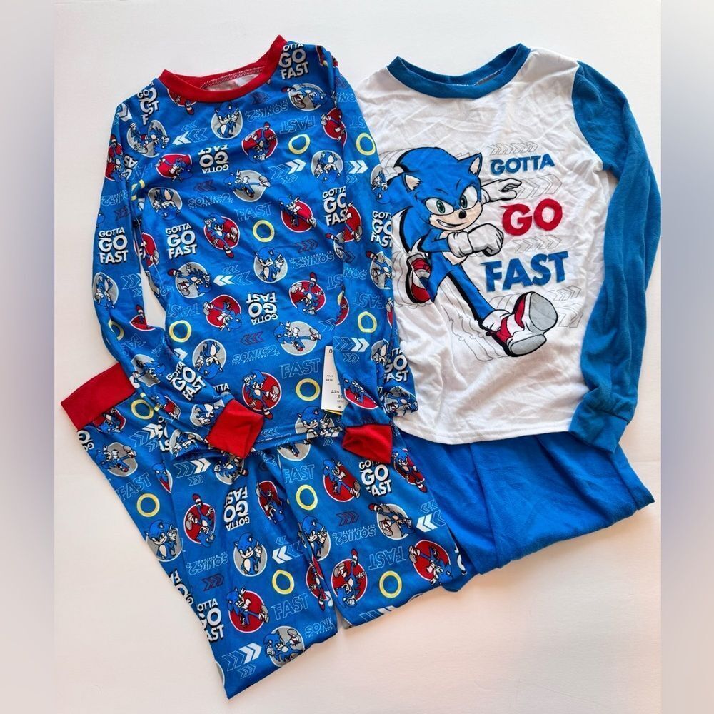 Target Kids Blue Sonic 4-Piece Pajama Set Size 10